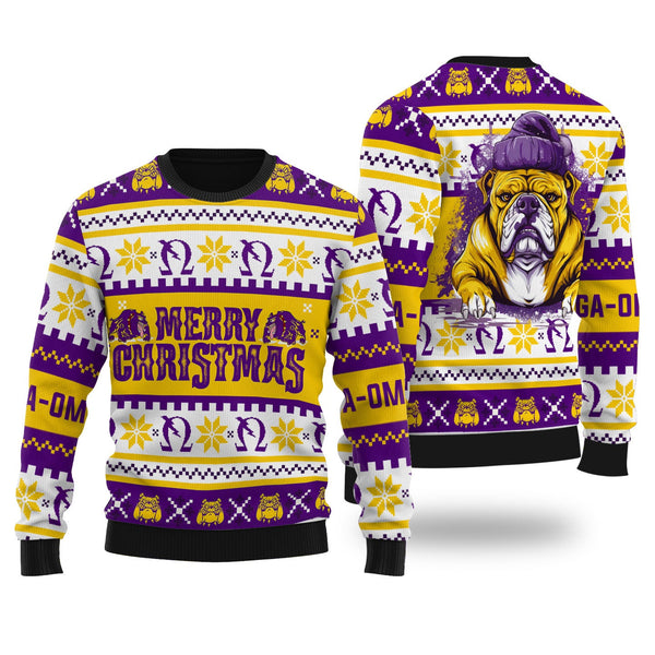 Fraternity Sweater - OPP Christmas Bulldog Wool Ugly Sweater