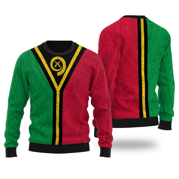 Vanuatu Wool Ugly Sweater Polynesian Flag Style