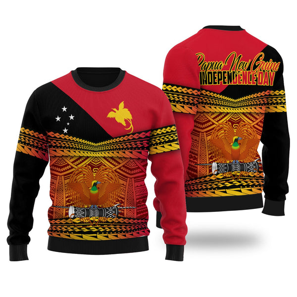 Papua New Guinea Independence Day Wool Ugly Sweater PNG Emblem Style