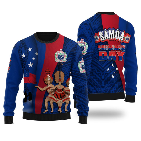 Samoa Independence Day Wool Ugly Sweater Celebrating Dance Style