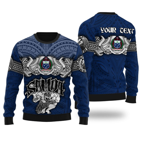 Custom Samoa Warrior Wool Ugly Sweater