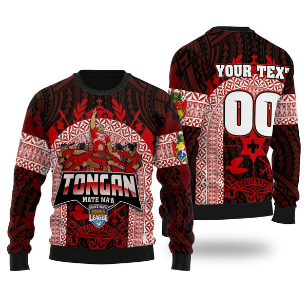 Custom Tonga Mate Ma'a Rugby League Wool Ugly Sweater