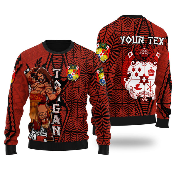 Custom Tonga The Tonga Terror Wool Ugly Sweater