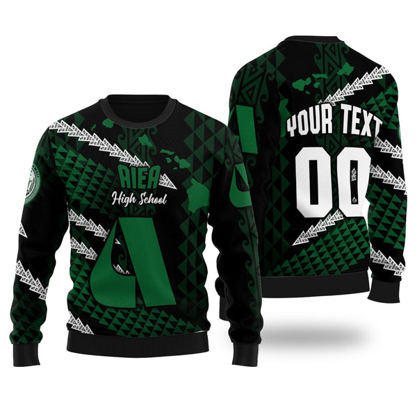 Hawaii Aiea High School Custom Wool Ugly Sweater Map Style