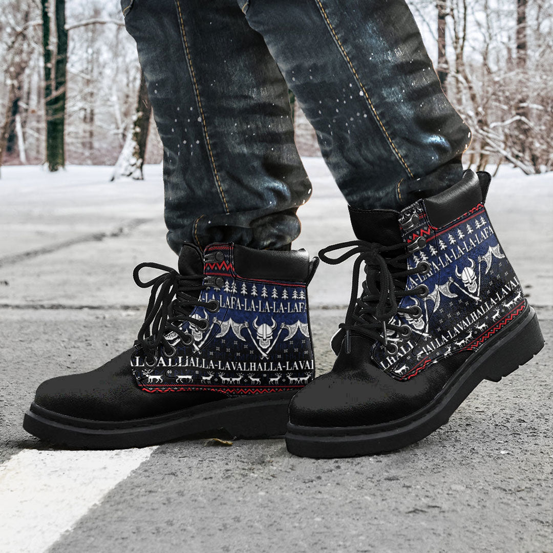 Viking All Season Boots Ugly Christmas Viking Fa La La La La Valhalla La