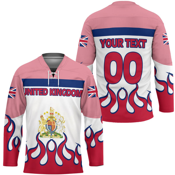 United Kingdom Hockey Jersey Flag & Coat Of Arms Fire Hockey Style