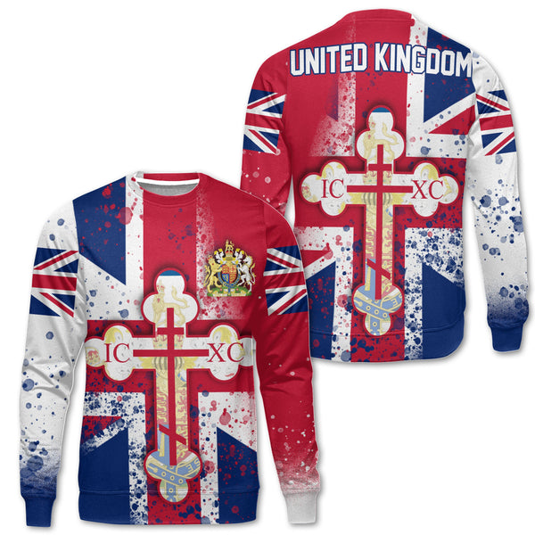 United Kingdom Sweatshirt Flag & Coat Of Arms Orthodox Style