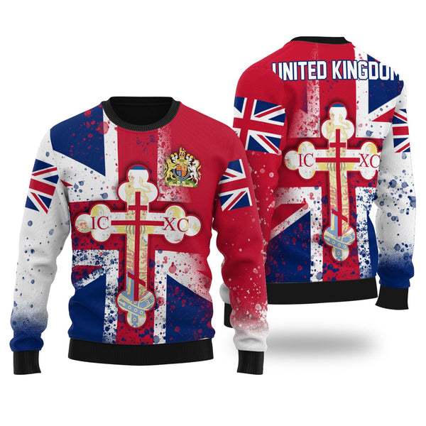 United Kingdom Ugly Sweater Flag & Coat Of Arms Orthodox Style