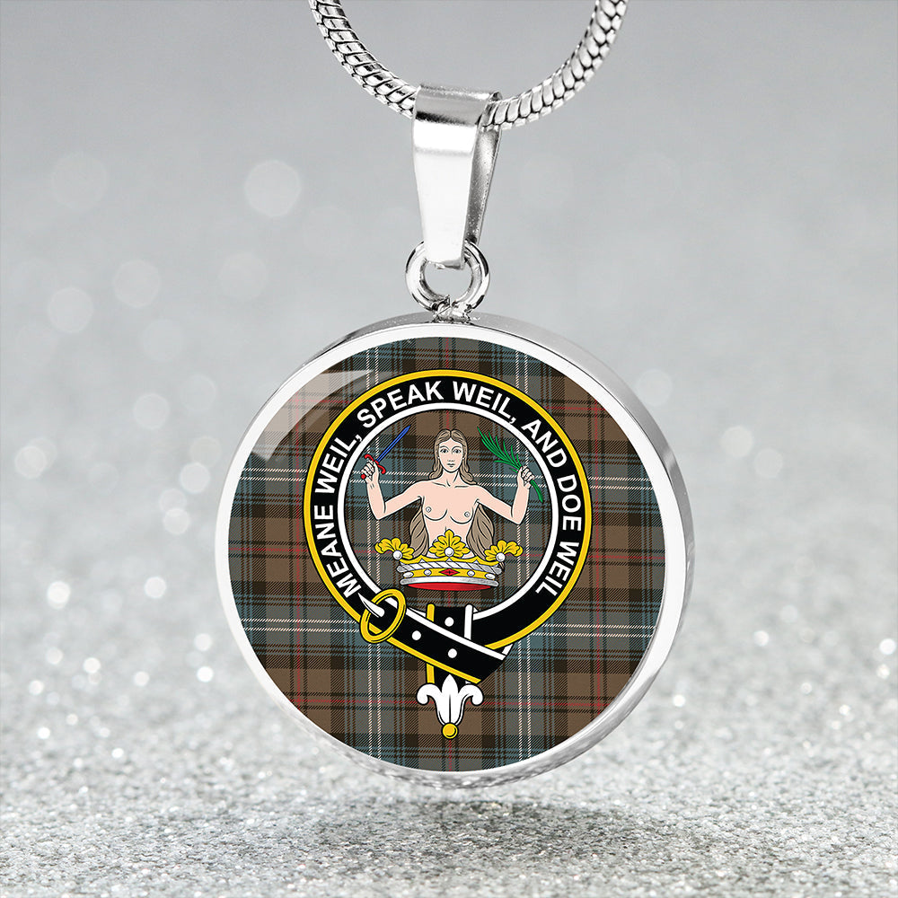 Scottish Tartan Urquhart Weathered Clan Circle Necklace Classic Style