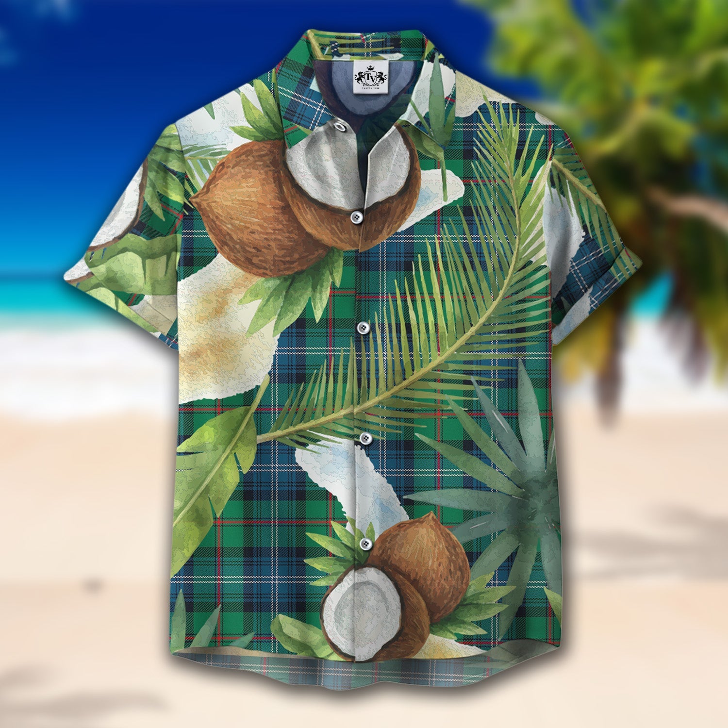 Scottish Tartan Urquhart Ancient Clan Hawaiian Shirt Hibiscus - Tropical Garden Style