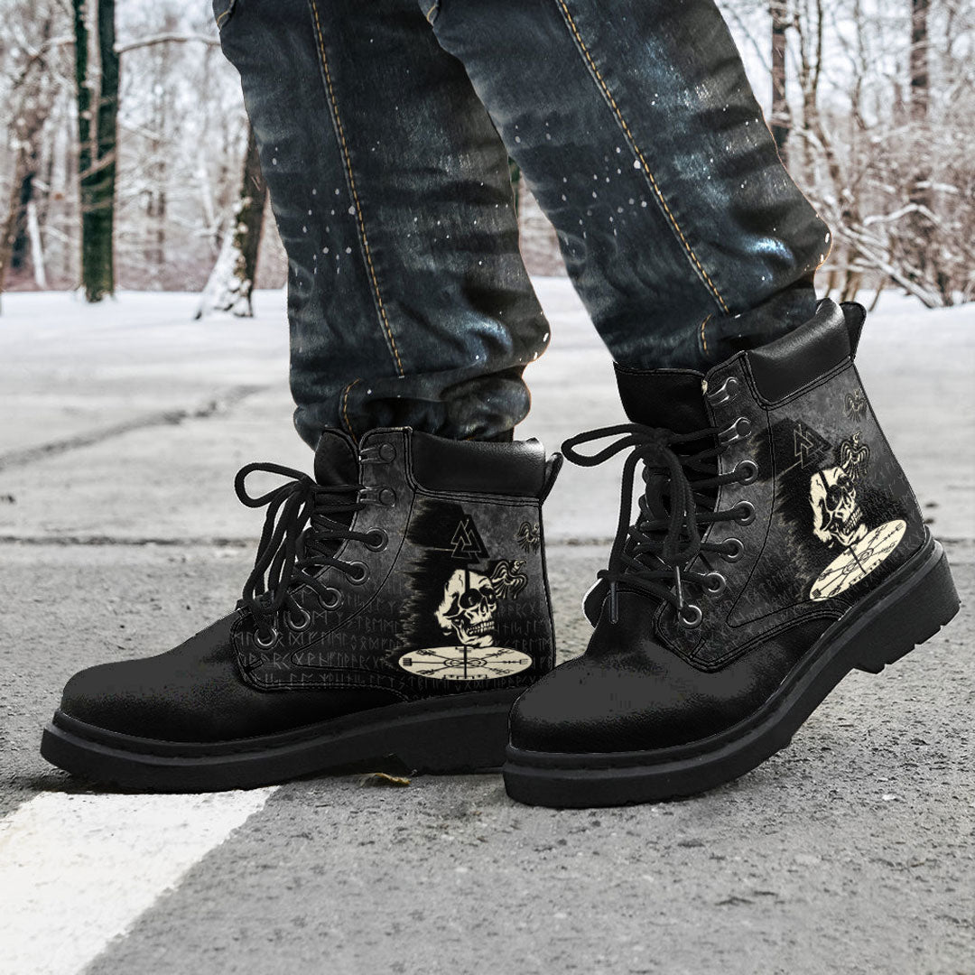 Viking All Season Boots Valhalla Skull Ravens