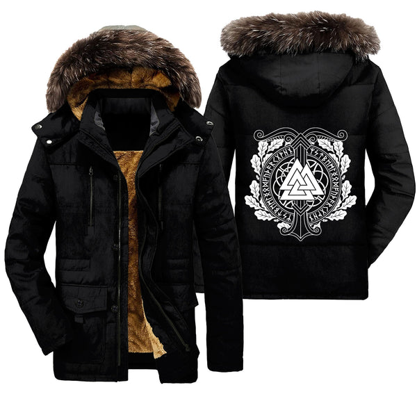 Viking Parka Jacket Valknut And Scandinavian Runes