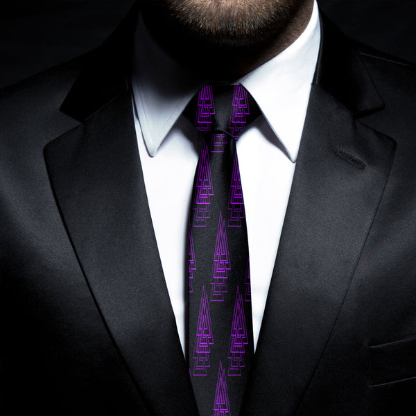 Viking Necktie Valknut Purple