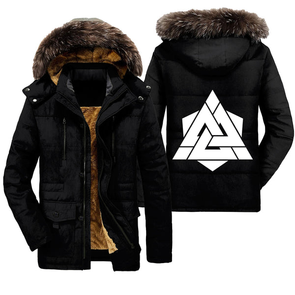 Viking Parka Jacket Valknut White