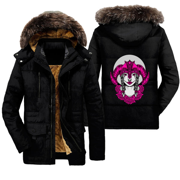 Viking Parka Jacket Valkyrie Pink Style