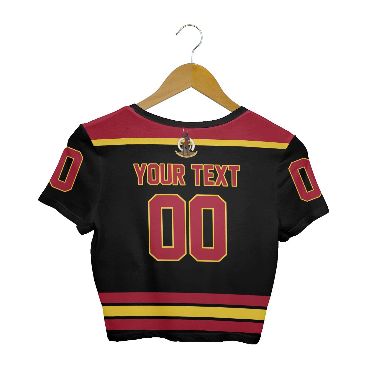 Vanuatu Crop Top T Shirt Flag & Coat Of Arms Hockey Style