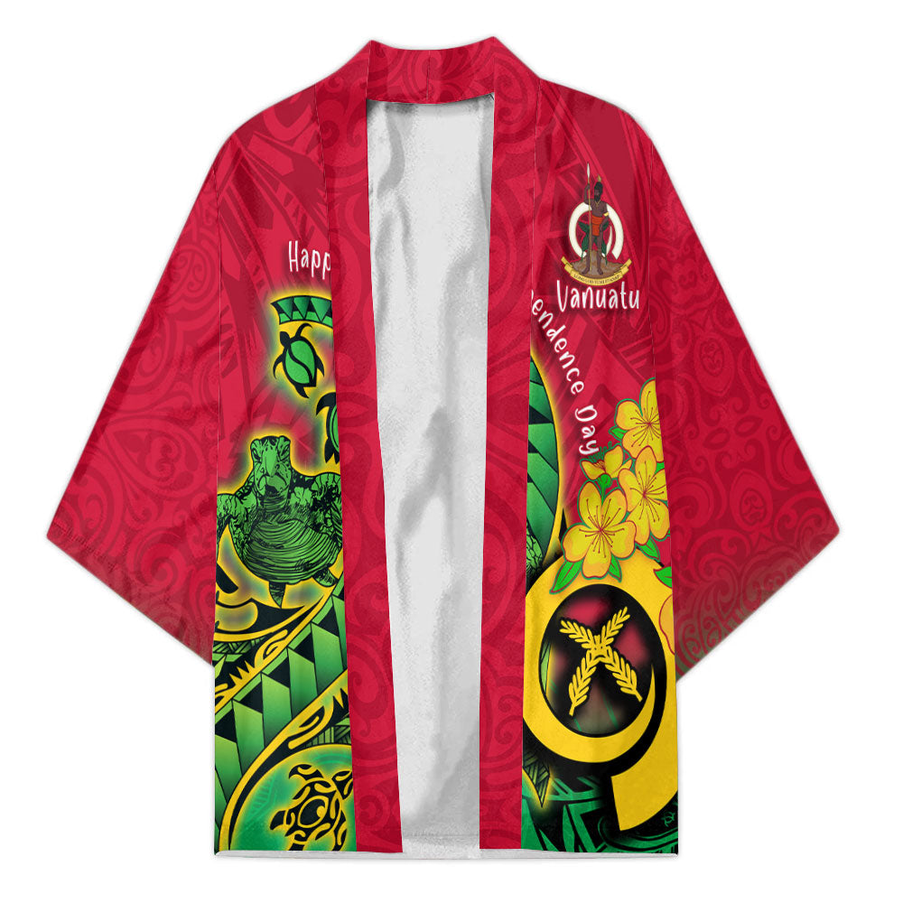 Custom Vanuatu Kimono Polynesian Happy Independence Day Turtle Wave