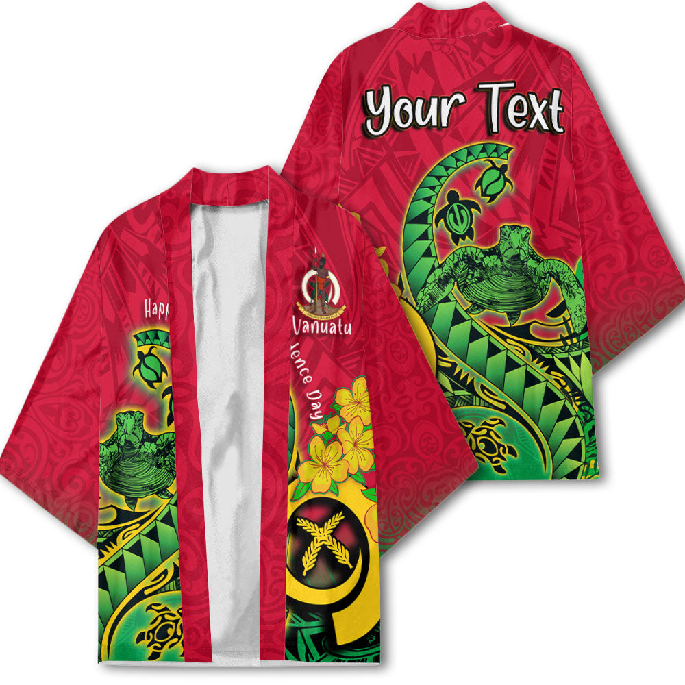 Custom Vanuatu Kimono Polynesian Happy Independence Day Turtle Wave