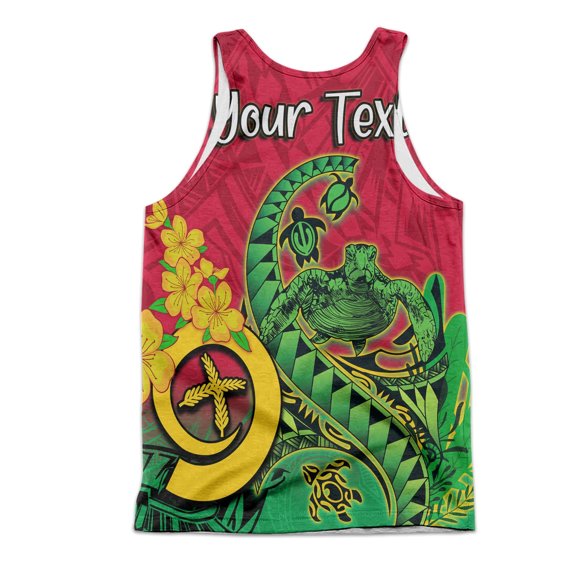 Custom Vanuatu Men Tank Top Polynesian Happy Independence Day Turtle Wave