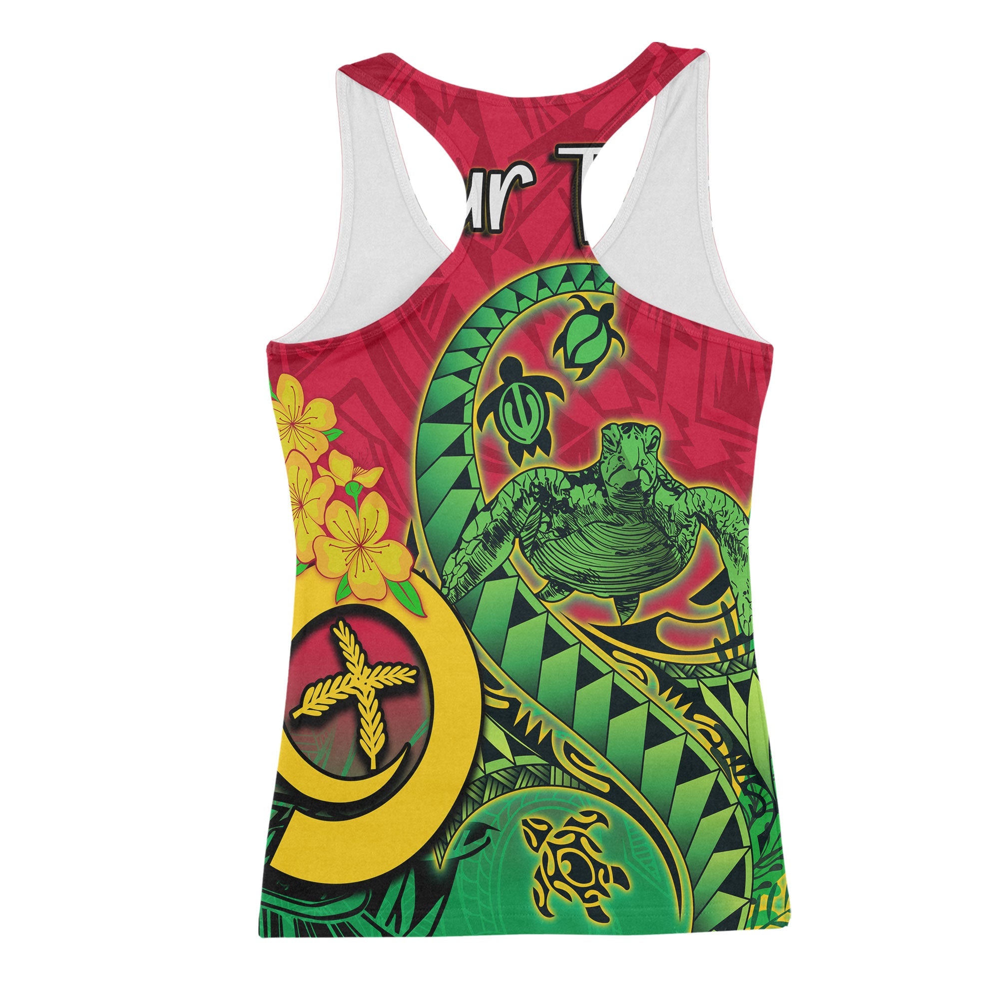 Custom Vanuatu Women Tank Top Polynesian Happy Independence Day Turtle Wave