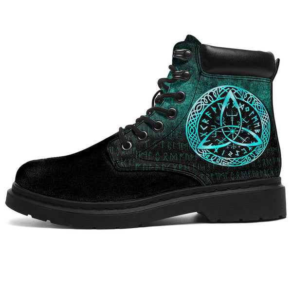 Viking All Season Boots Vegvisir Nordic Viking Rune cyan