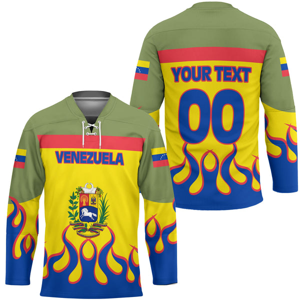 Venezuela Hockey Jersey Flag & Coat Of Arms Fire Hockey Style