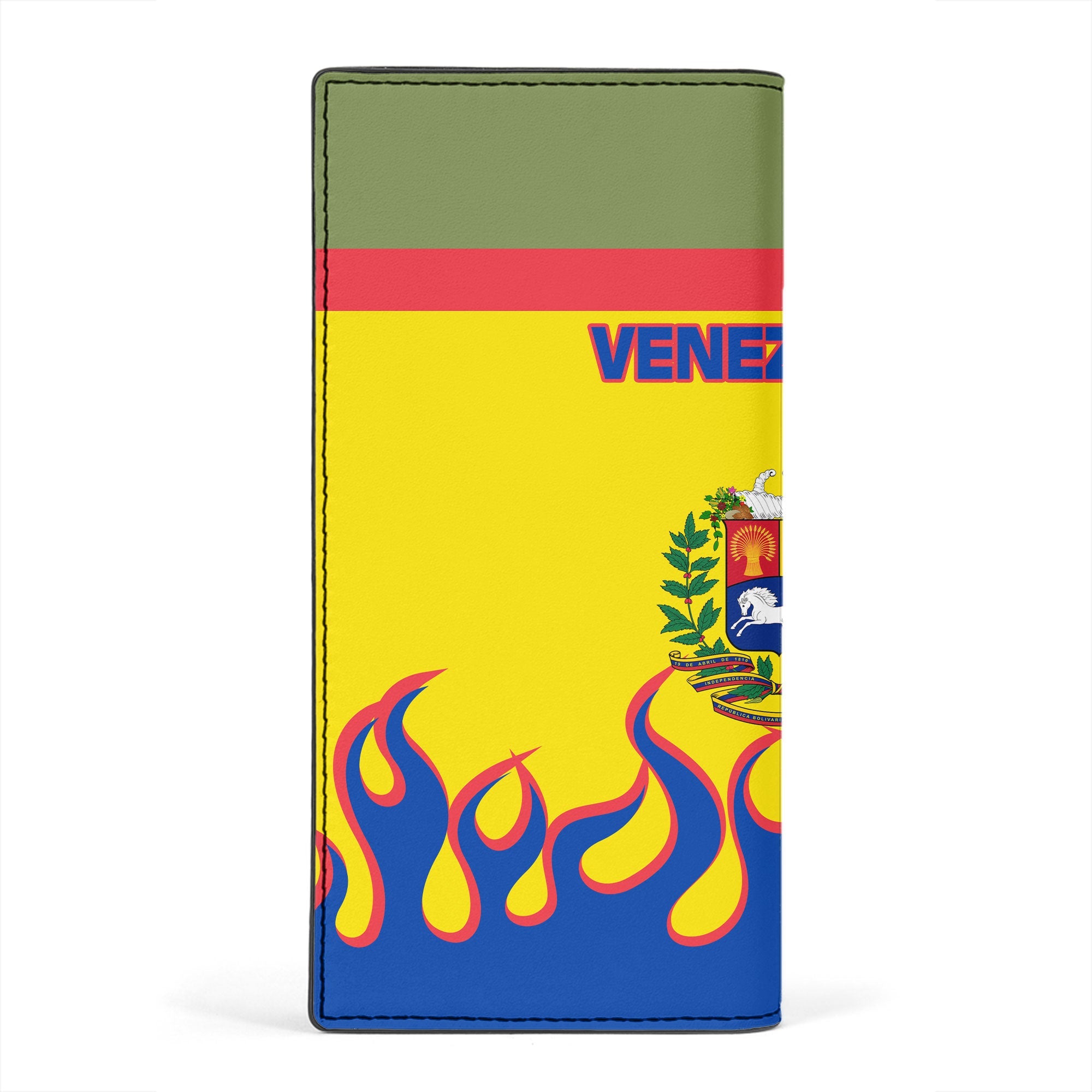 Venezuela Leather Wallet Flag & Coat Of Arms Fire Hockey Style