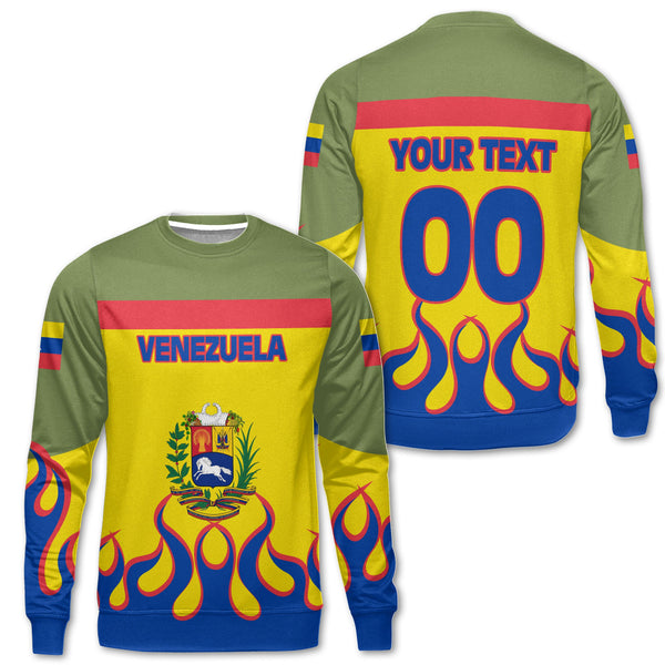 Venezuela Sweatshirt Flag & Coat Of Arms Fire Hockey Style