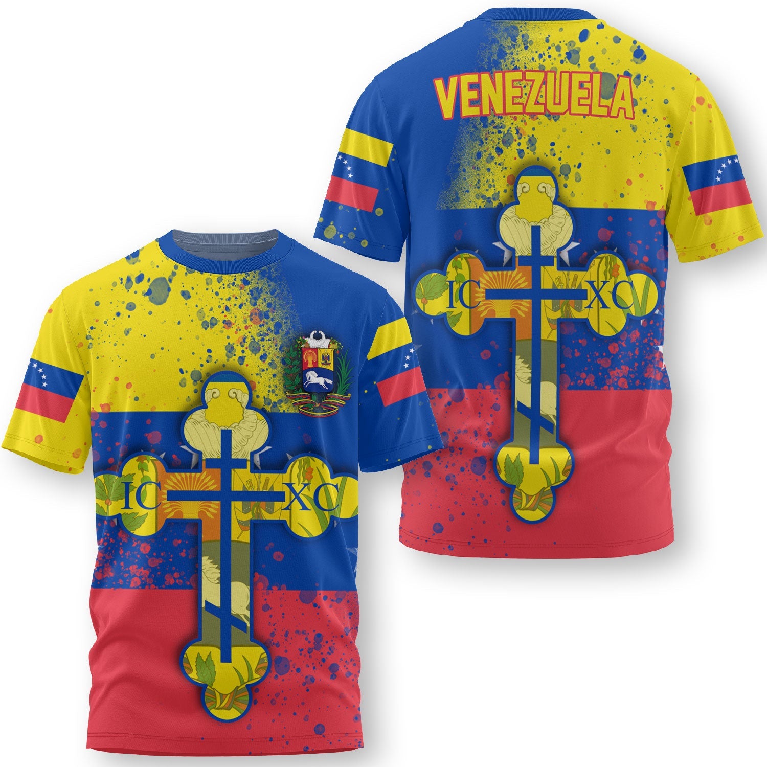 Venezuela T Shirt Flag & Coat Of Arms Orthodox Style