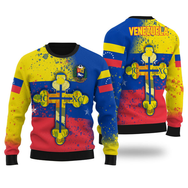 Venezuela Ugly Sweater Flag & Coat Of Arms Orthodox Style