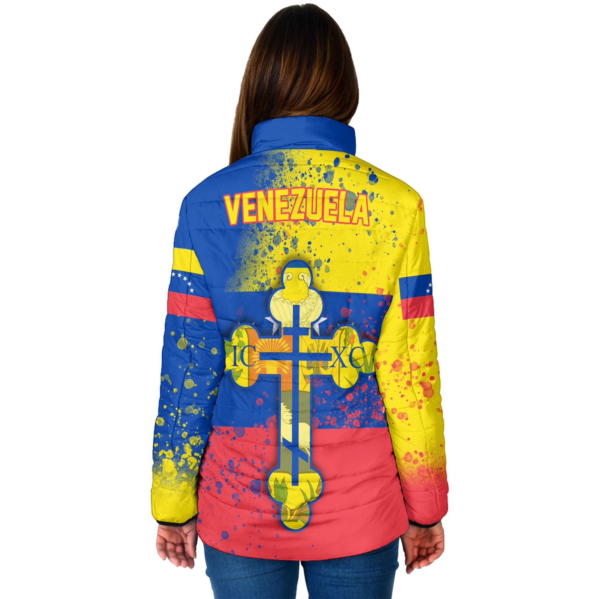 Venezuela Women Padded Jacket Flag & Coat Of Arms Orthodox Style