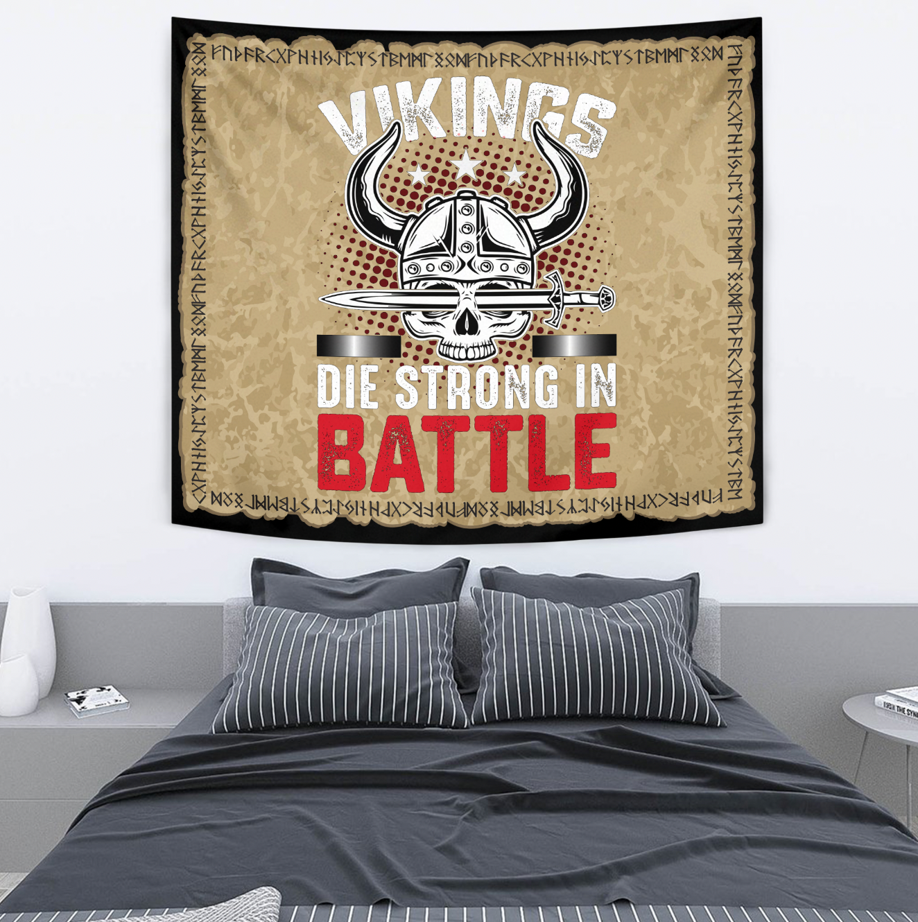 Viking Tapestry Die Strong In Battle