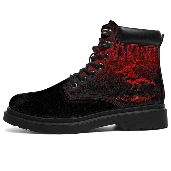 Viking All Season Boots Raven Bird Nordic Style Norseman Ver01