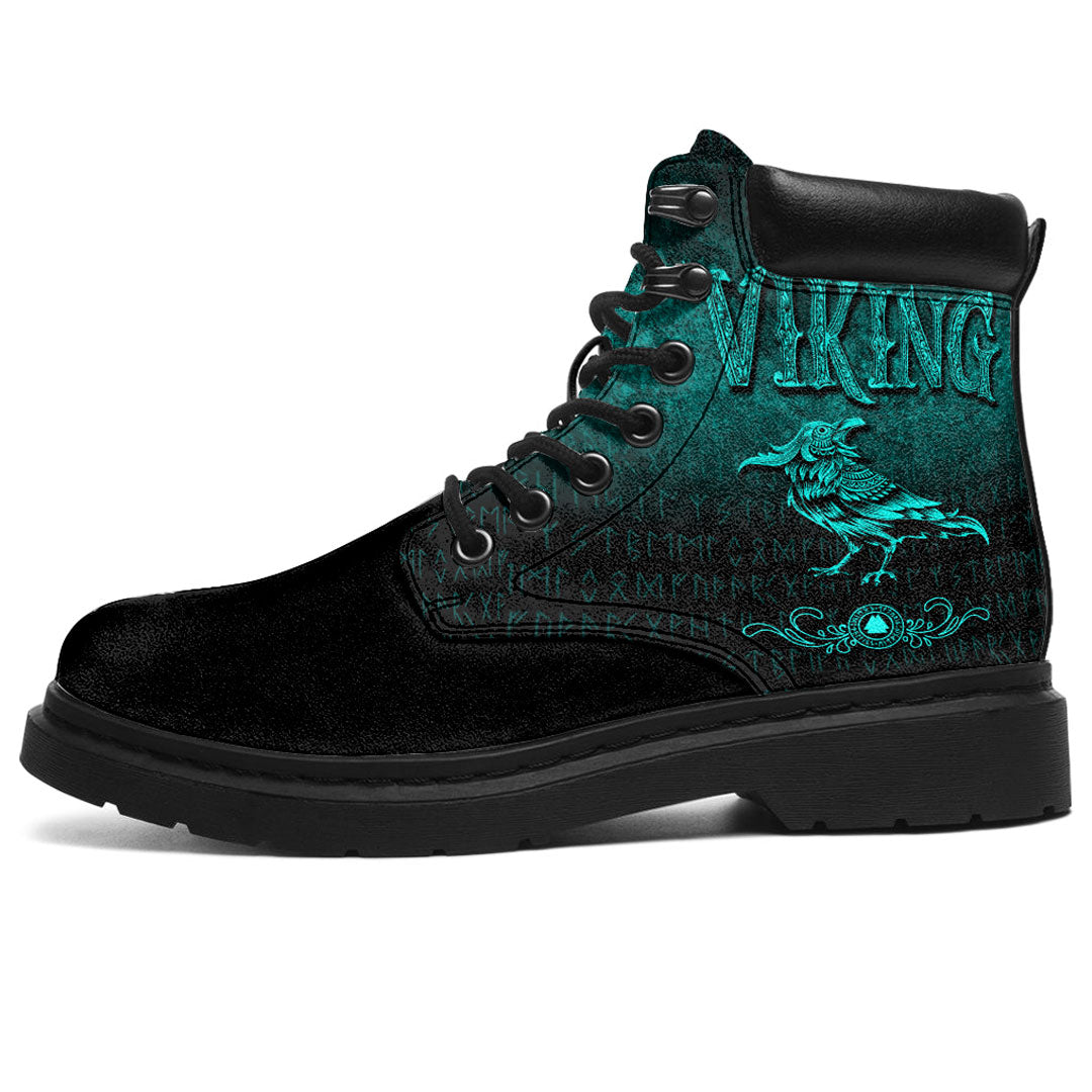 Viking All Season Boots Raven Bird Nordic Style Norseman Ver02