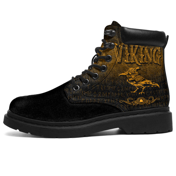 Viking All Season Boots Raven Bird Nordic Style Norseman Ver05