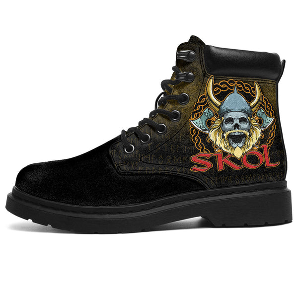 Viking All Season Boots Skol Beer Drinking Norse Mythology Warrior