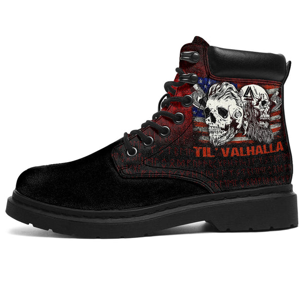 Viking All Season Boots US Flag Til Valhalla Ver01