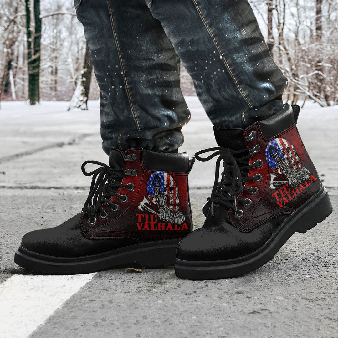 Viking All Season Boots US Flag Til Valhalla Ver02