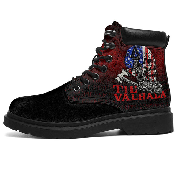 Viking All Season Boots US Flag Til Valhalla Ver02