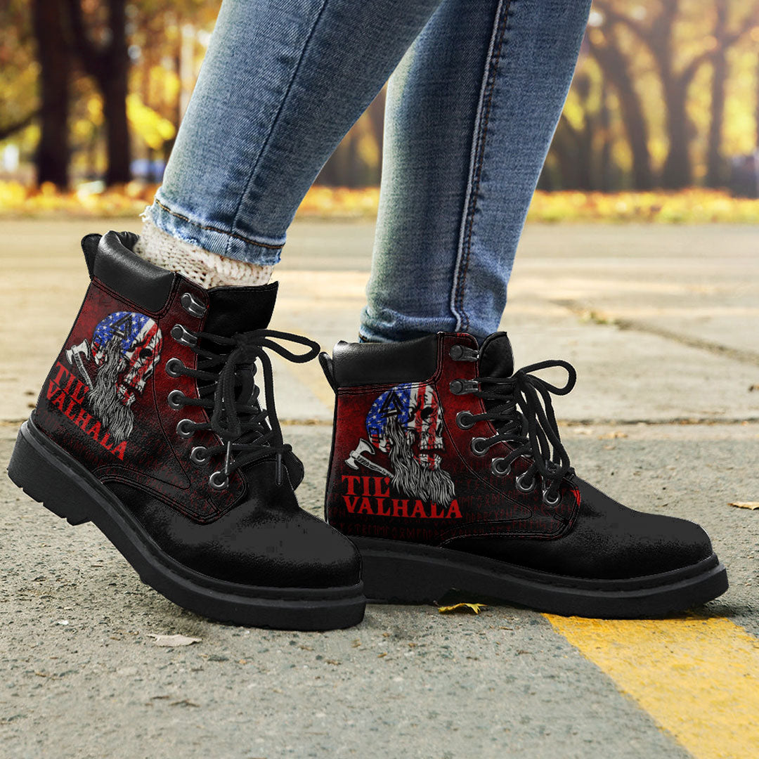 Viking All Season Boots US Flag Til Valhalla Ver02