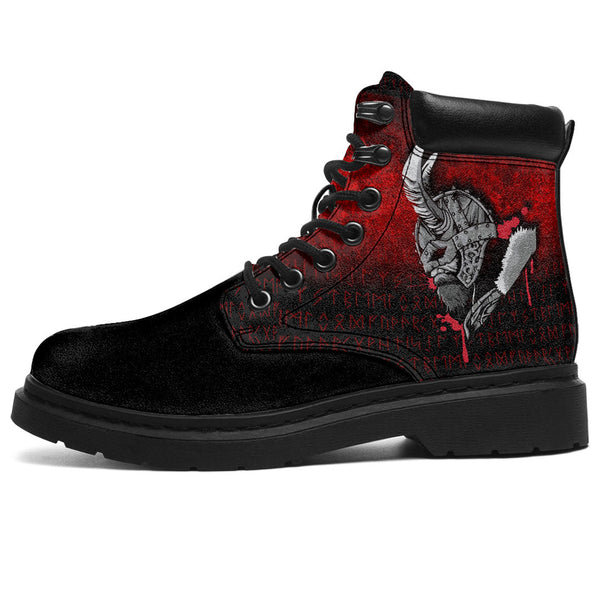 Viking All Season Boots Warrior Raven Odin Valhalla Valknut Loki Ver03