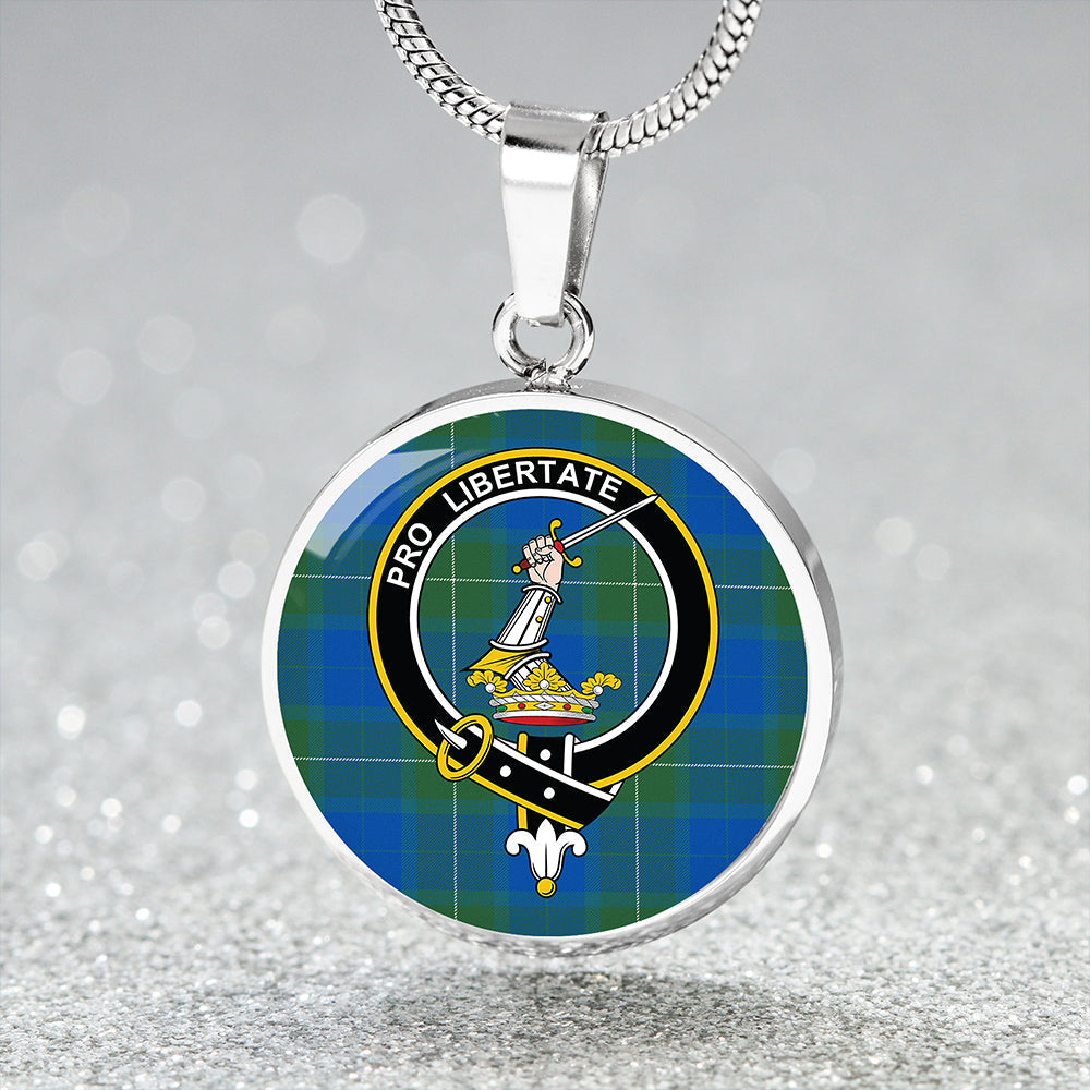 Scottish Tartan Wallace Blue (Wallas Blue) Ancient Clan Circle Necklace Classic Style