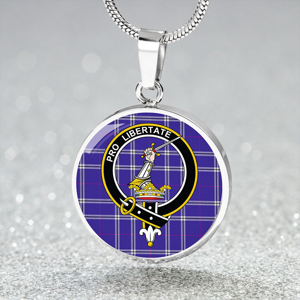 Scottish Tartan Wallace High School (Wallas High School) Modern Clan Circle Necklace Classic Style