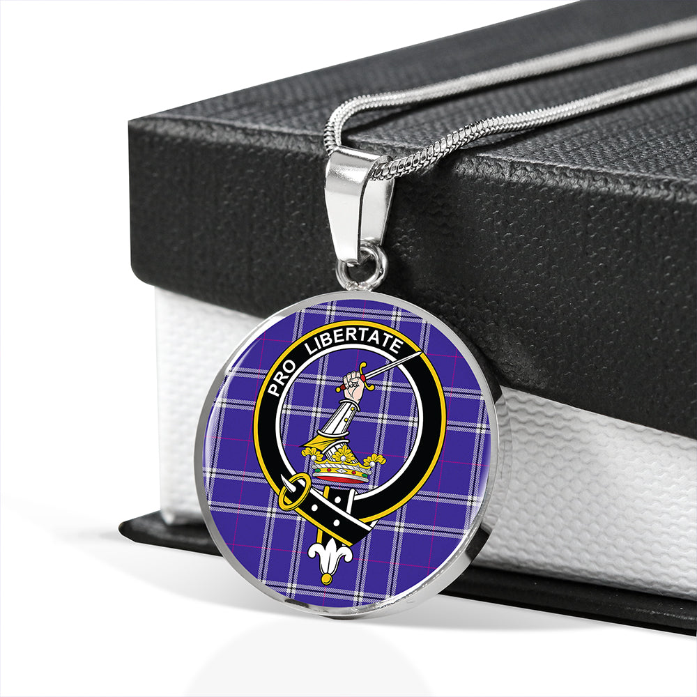 Scottish Tartan Wallace High School (Wallas High School) Modern Clan Circle Necklace Classic Style