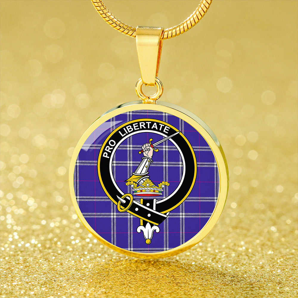 Scottish Tartan Wallace High School (Wallas High School) Modern Clan Circle Necklace Classic Style