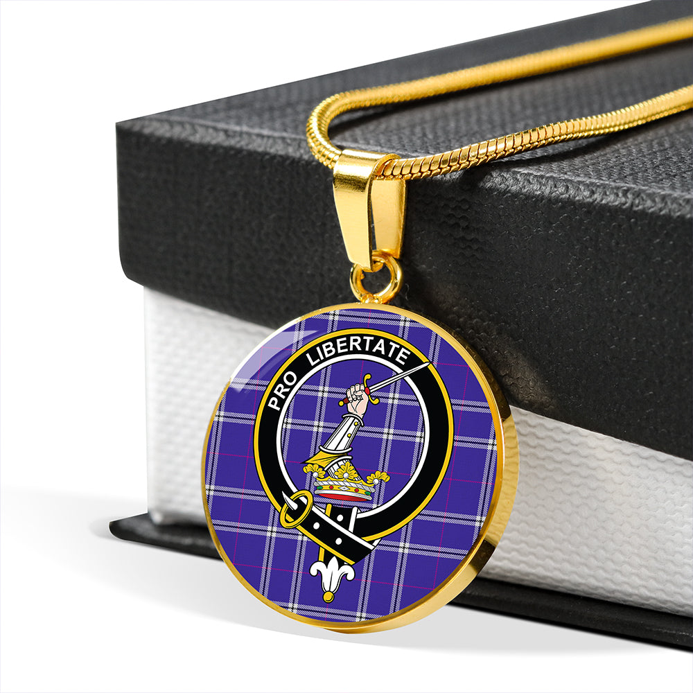 Scottish Tartan Wallace High School (Wallas High School) Modern Clan Circle Necklace Classic Style