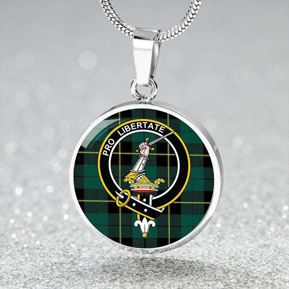 Scottish Tartan Wallace Hunting (Wallas Hunting) Modern Clan Circle Necklace Classic Style