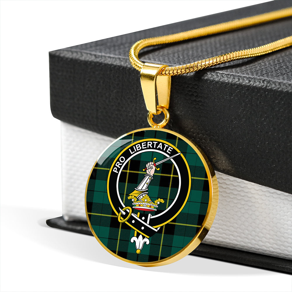 Scottish Tartan Wallace Hunting (Wallas Hunting) Modern Clan Circle Necklace Classic Style