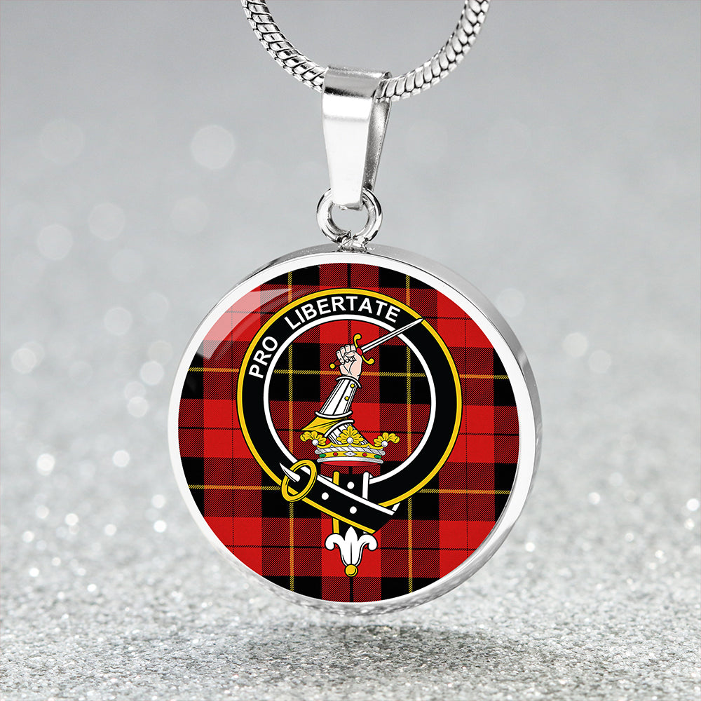 Scottish Tartan Wallace (Wallas) Modern Clan Circle Necklace Classic Style