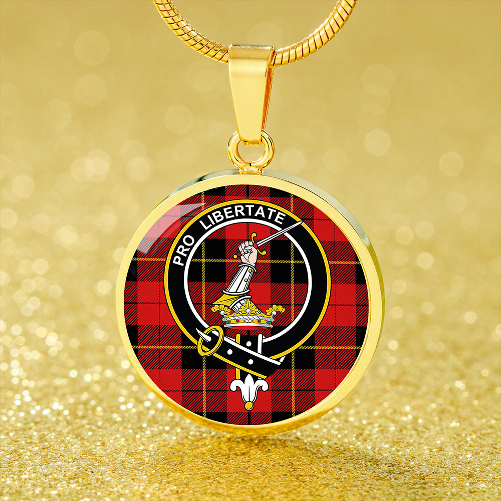 Scottish Tartan Wallace (Wallas) Modern Clan Circle Necklace Classic Style